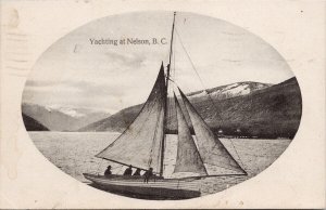 Yachting at Nelson British Columbia c1911 to Ralph Garland Kaslo BC Postcard E79