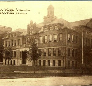 1912 West Side High School Waterloo, Iowa Photo Postcard Building 7153 Antique