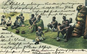 german east africa, Native Men Resting (1910s) Postcard