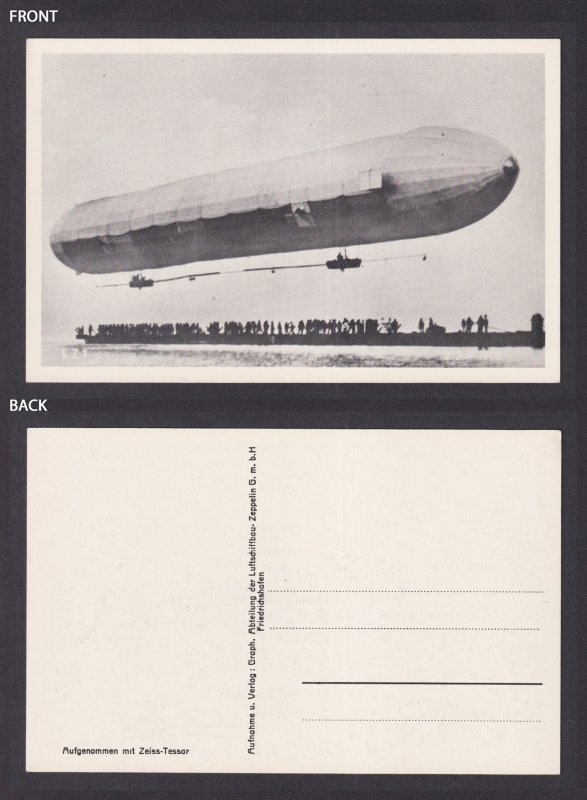 Vinatge postcard GERMANY, Zeppelin LZ1, Airship