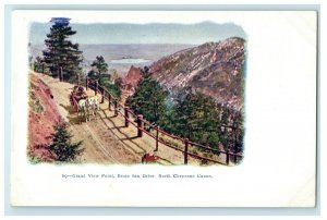 c1905 Grand View Point, Bruin Inn Drive North Cheyenne Canon Postcard