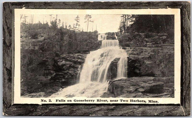 Falls On Gooseberry River Near Two Harbors Minnesota MN Waterfalls Postcard