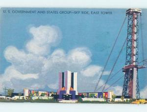 Unused 1933 AMUSEMENT PARK SKY RIDE AT WORLD FAIR Chicago Illinois IL ho0297