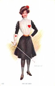 On Guard Glamour Woman Postcard