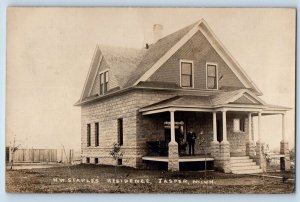 Jasper Minnesota MN Postcard RPPC Photo H W Staples Residence c1910's Antique