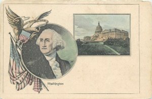 United States Washington eagle crest & flag  E Pluribus Unum  patriotic 1900s