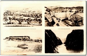 RPPC Multi View, Boulder Dam Black Canyon Boulder City NV Vintage Postcard U28