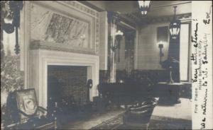 New York City Hotel Belmont Fire Place c1905 Crisp Real Photo Postcard