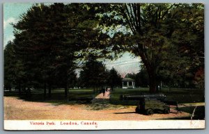 Postcard London Ontario c1908 Victoria Park Crimean Cannon