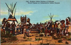 Koshare Indian Dancers Interpretive Colorado Postcard
