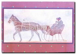 Postcard Modern Sleigh Horse Hitch