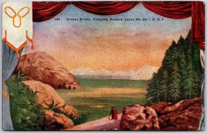 Degree Scene Parsons Kansas Lodge No 94 I.O.O.F. Real Painting Postcard