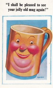 Drunk Whisky Red Nose Face On Coffee Mug Seaside Comic Humour Postcard