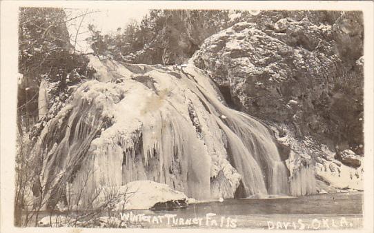 Winter At Turner Falls Davis Oklahoma Real Photo