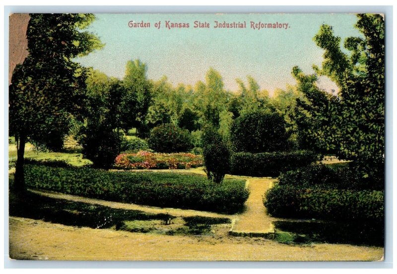 c1910's Garden Of Kansas State Industrial Reformatory Hutchinson Kansas Postcard