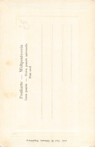 Fantasy Anthropomorphic Maybug Climbs Mushroom vintage postcard B992