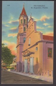 Florida St. Augustine - the Old Roman Catholic Cathedral by Night ~ Linen