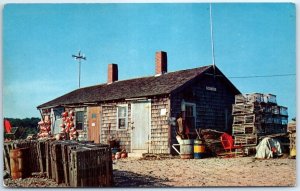 Postcard - A typical lobster shack in Maine