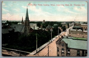 Postcard St. Thomas Ontario c1906 Birds Eye View Looking West From City Hall