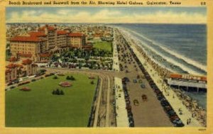 Beach Boulevard And Seawall - Galveston, Texas