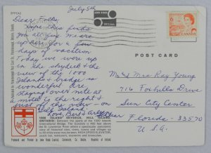 1000 Islands Skydeck, Hill Island  - Ontario, CA - Vintage Postcard