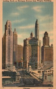 Vintage Postcard 1941 Michigan Avenue From Wrigley Building Chicago Illinois ILL
