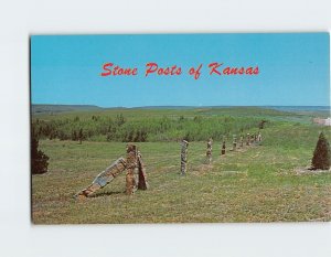 Postcard Stone Posts of Kansas USA