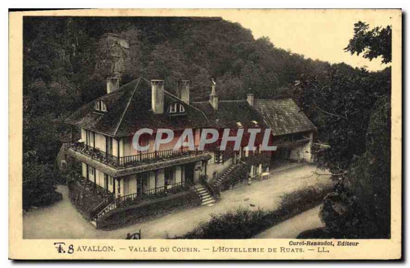 Old Postcard Avallon Vallee du Cousin Hotellerie De Ruats