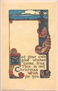 Charming Antique CHRISTMAS Postcard - RAPHAEL TUCK #555 Christmas Greetings