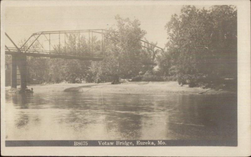 Eureka MO Votaw Bridge c1910 Real Photo Postcard