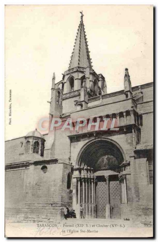 Old Postcard Tarascon Portal & # 39eglise Ste Marthe