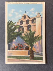 Bells Mission San Gabriel Archangel  CA Litho Postcard H1160082126