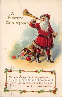 Santa Claus Christmas 1918 light postal marking on front