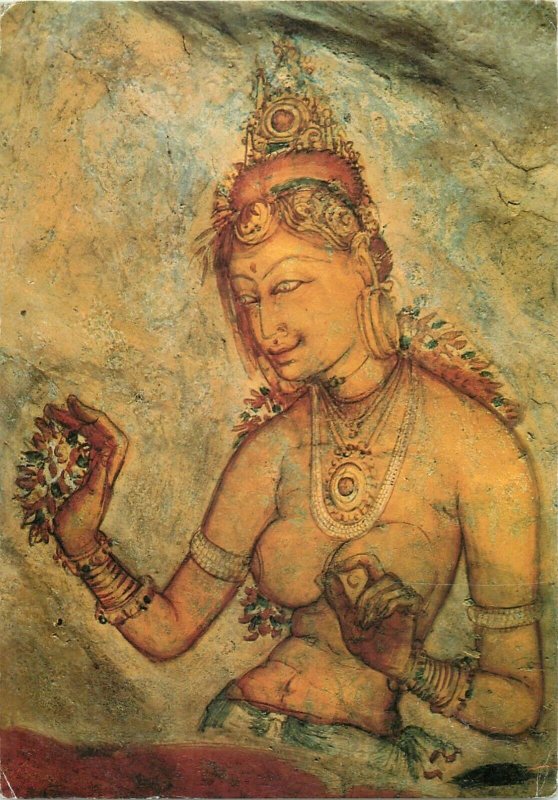 Sri Lanka Ceylon frescoes in Sigiriya postcard