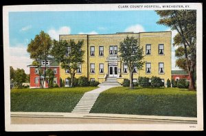 Vintage Postcard 1936 Clark County Hospital, Winchester, Kentucky (KY)