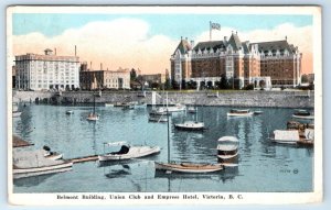 Belmont Building Union Club & Empress Hotel VICTORIA Canada 1924 Postcard