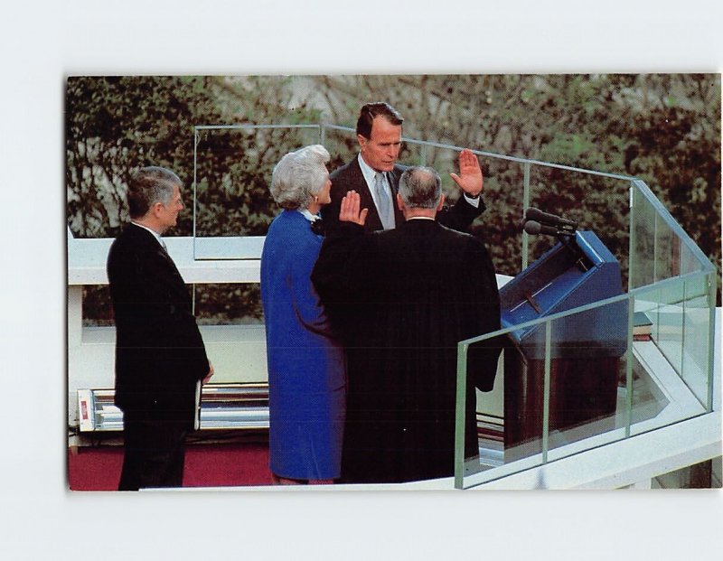 Postcard The oath of office is administered to Vice President George Bush, D. C.