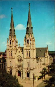 Savannah Cathedral of St. John the Baptist Georgia Vintage Postcard GA Church