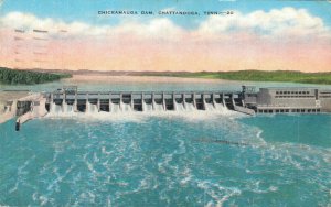 USA Chickamauga Dam Chattanooga Tennessee Linen Postcard 08.20