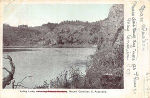 VALLEY LAKE MOUNT GAMBLER S. AUSTRALIA VICTORIA STAMP POSTAGE DUE POSTCARD 1905