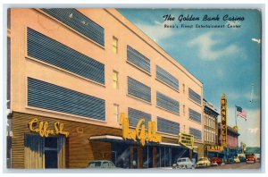 c1940s The Golden Bank Casino Exterior Roadside Reno Nevada NV Unposted Postcard