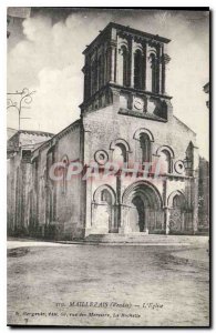 Old Postcard Maillezais Vendee the church