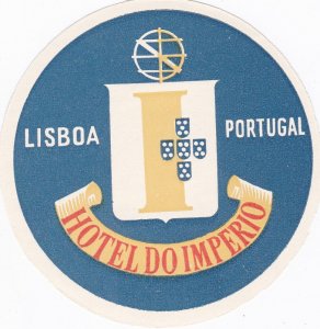 Portugal Lisboa Hotel Do Imperio Vintage Luggage Label sk2147