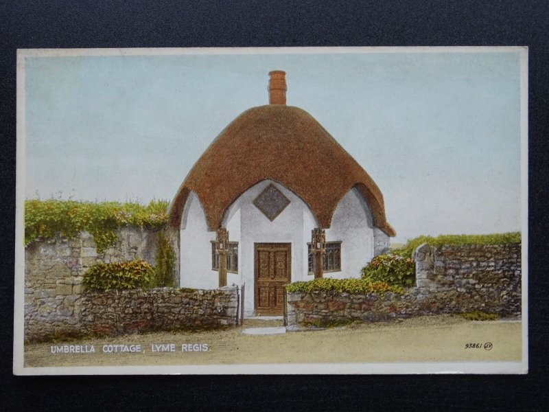 Dorset LYME REGIS Umbrella Cottage c1920s Postcard by Valentine