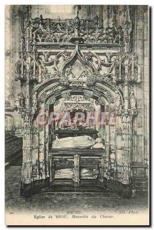 CARTE Postale Bourg Old Brou Church Choir Mausoleum