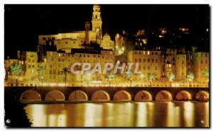 Menton Postcard Modern City night view