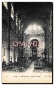 Old Postcard Paris Church of Saint Augustine nave