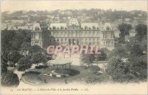 Old Postcard Le Havre City Hall and the Public Garden