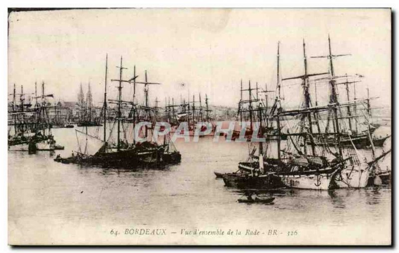 Postcard View of Old Bordeaux & # 39ensemble the harbor