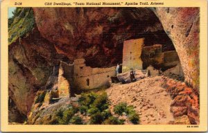 Arizona Apache Trail Tonto National Monument Indian Cliff Dwelliing Curteich